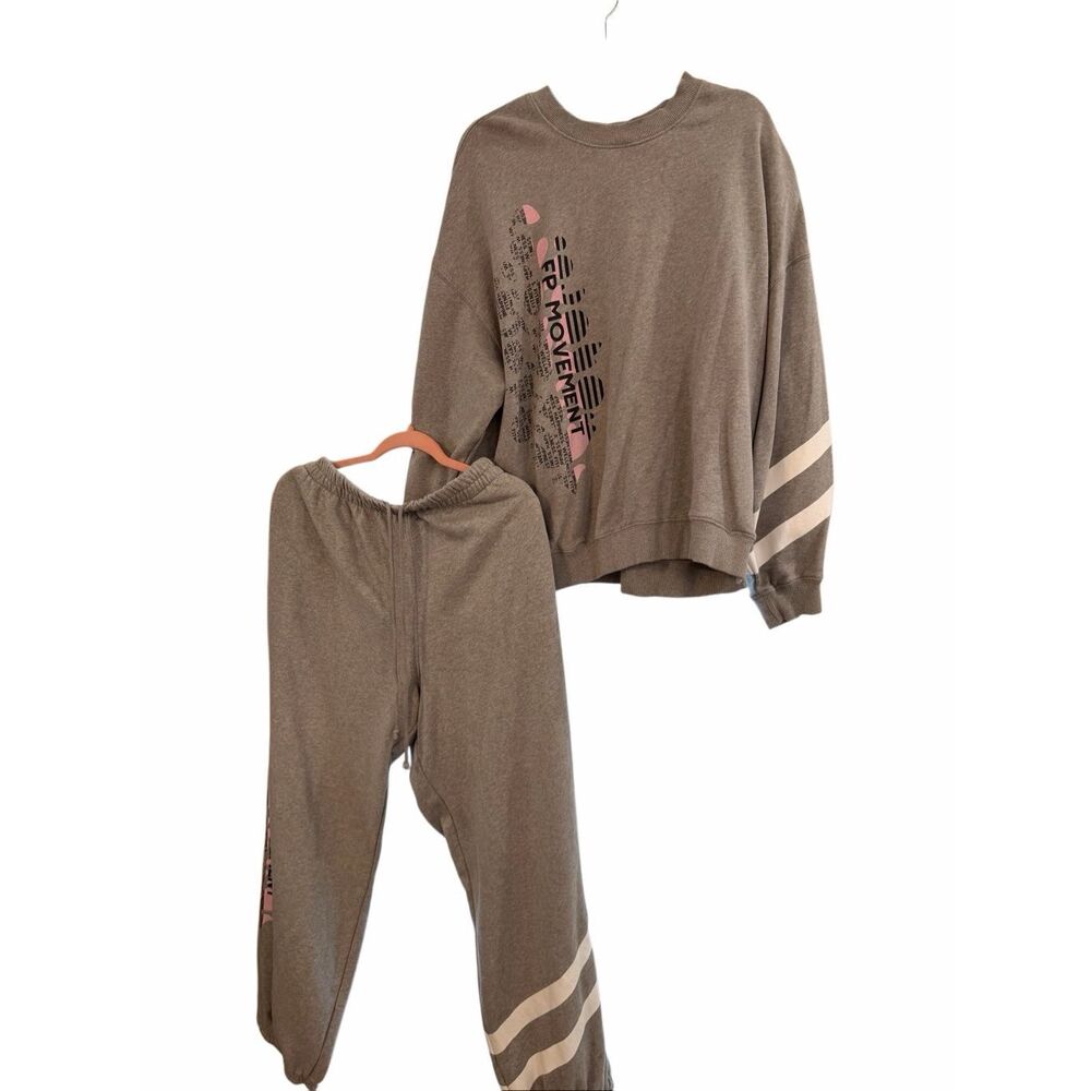 Brand New Free People Movement Heather Gray All Star Lounge Set Top and Bottoms